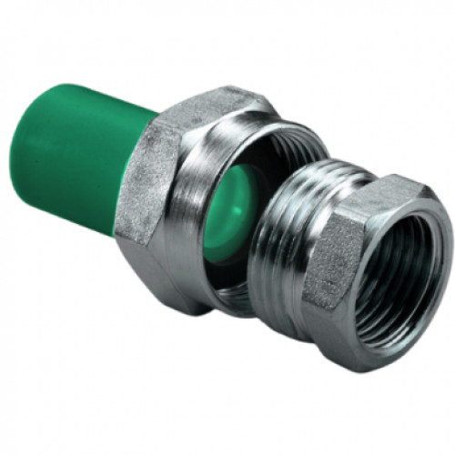 Муфта комбинированная разъемная раструбная ПП D40-1 1/4″ВР Green